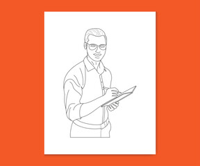 Fashion Research Paper Line Art Vector