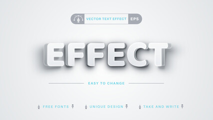 Bend White - Editable Text Effect, Font Style