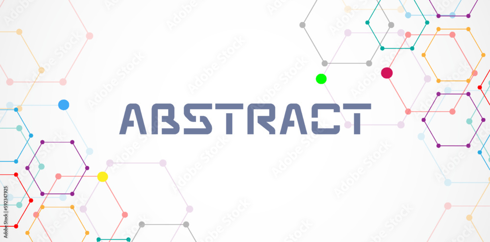 Wall mural hexagons pattern. geometric abstract background with simple hexagonal elements. medical, technology 