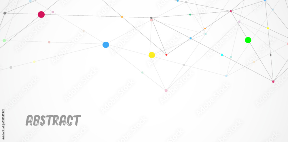 Wall mural vector banner design, network connection with lines and dots