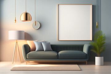 modern living room with sofa generated Ai 