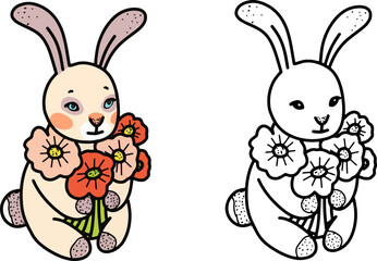 A page for coloring hobbies and creativity. Children's drawings for school and free time. Vector.