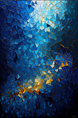 Muster von dunkel blauen Polygonen Generative AI