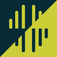 vector abstraction of blue and yellow stripes and lines, two halves, separation, logo of two colors