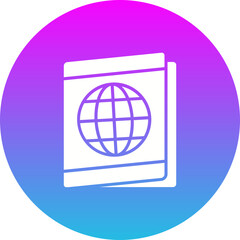 Passport Gradient Circle Glyph Inverted Icon