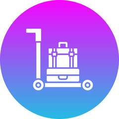 Airport cart Gradient Circle Glyph Inverted Icon