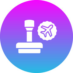 Stamp Gradient Circle Glyph Inverted Icon