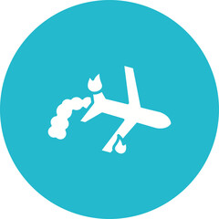 Danger Multicolor Circle Glyph Inverted Icon