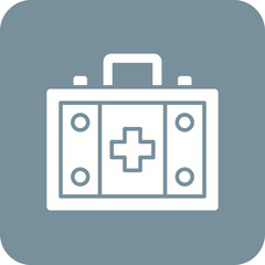 First aid kit Multicolor Round Corner Glyph Inverted Icon