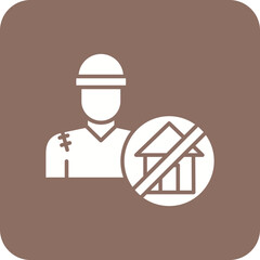 Refugee Multicolor Round Corner Glyph Inverted Icon