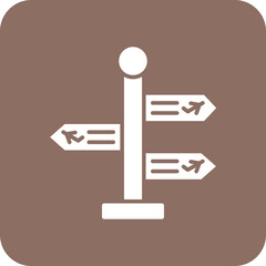 Direction Multicolor Round Corner Glyph Inverted Icon