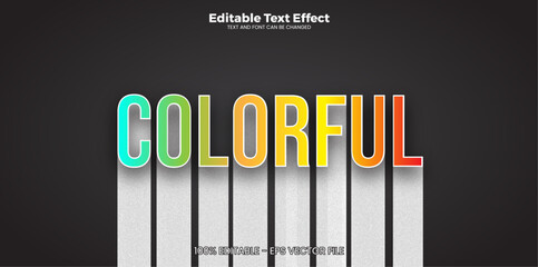 Colorful editable text effect in modern trend style