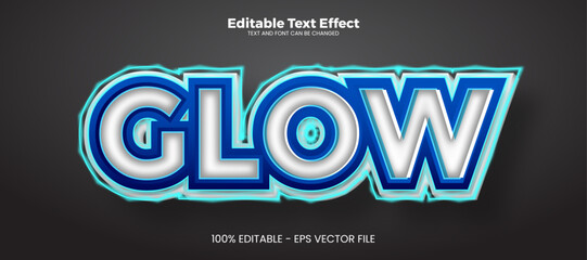 Glow editable text effect in modern trend style