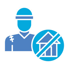 Refugee Glyph Two Color Icon