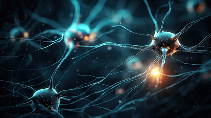 Neurons cells close up