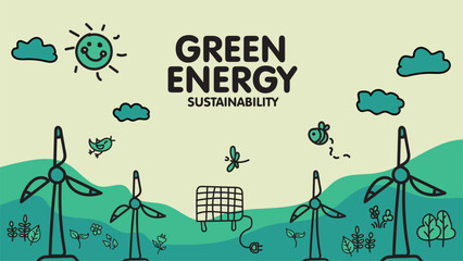 Green energy concept designs. Sustainable energy themed concept.