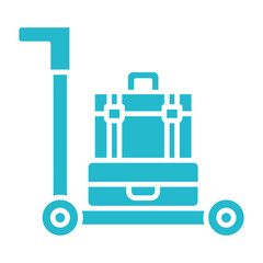 Airport cart Multicolor Glyph Icon