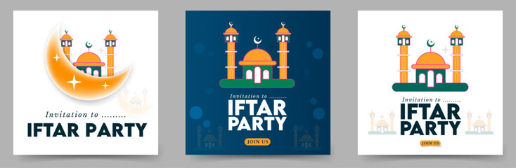 Ramadan Kareem Iftar party invitation social media post or stories
