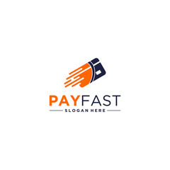 pay fast logo template vector in white background - obrazy, fototapety, plakaty