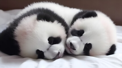 Obraz premium Baby Pandas, Generative AI