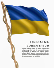 White Backround Flag Of UKRAINE