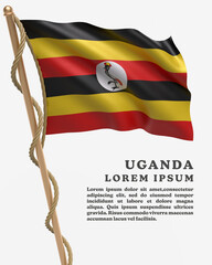 White Backround Flag Of UGANDA