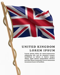 White Backround Flag Of UNITED KINGDOM 