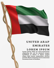 White Backround Flag Of UNITED ARAP EMIRATES