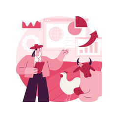 Holistic management abstract concept vector illustration. Domestic livestock herds strategy, ecosystem function improvement, biodiversity building, land manager abstract metaphor.