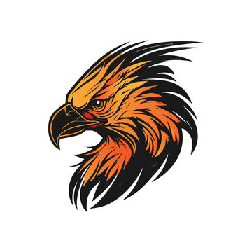 Eagle head E-sport logo symbol illustration