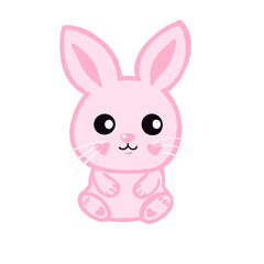 Cute pink rabbit 
