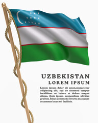 White Backround Flag Of UZBEKISTAN