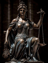 Fototapeta premium Lady Justice, America, Independence, Graphic Resource, Logo, T Shirt Design. Generative AI