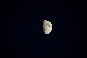 Beautiful view of a full moon in a dark sky