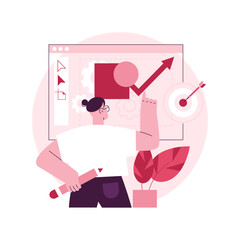 Design strategy abstract concept vector illustration. Design plan development, project idea implementation, project requirements, web and vector design, drawing software app abstract metaphor.