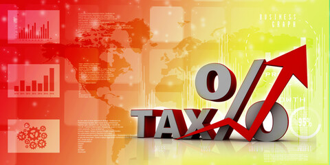 

3d illustration Tax Concept with percentage symbol

