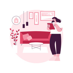 Home staging abstract concept vector illustration. Hiring home stager, staging company, preparing private residence for sale, improving a propertys appeal, real estate business abstract metaphor.