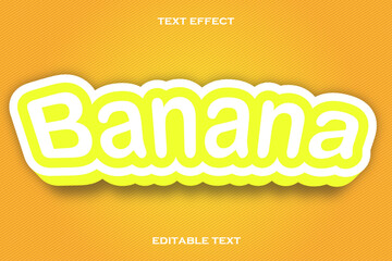 Banana 3D text effect that can be edited