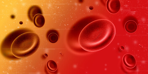 3d rendering red streaming blood cells background
