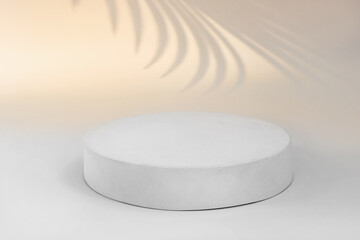 Podium for Cosmetics, Soap, Items Presentation. Abstract Minimal Geometric Sphere. Cylinder one...