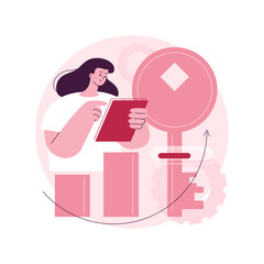 Keyword ranking abstract concept vector illustration. Professional SEO service, website ranking, search optimization, keyword research, company page navigation bar, UI element abstract metaphor.