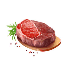 steak on a board, vector/icon