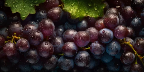 Fotobehang red table grapes close up background, created with generative ai © Echelon IMG