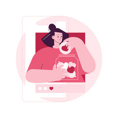 Post engagement abstract concept vector illustration. Social media posting, create engaging post, generate engagement, follower interaction, interactive content, ask subscribers abstract metaphor.