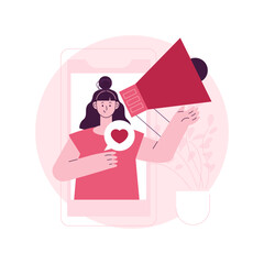 Online PR abstract concept vector illustration. Public relations online solution, digital PR service, agency website element, online media communication, UI design, menu bar abstract metaphor.