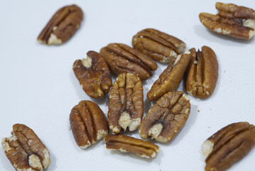 pecan nuts nuts on white background
