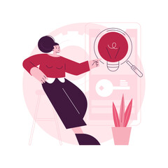 Keyword research abstract concept vector illustration. Keyword research service, website ranking, optimization solution, successful web campaign, professional SEO, menu element abstract metaphor.