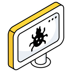 A flat design icon of web bug