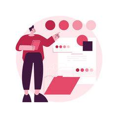 Company branding abstract concept vector illustration. Branding agency, marketing service, company brand building, visual identity development, website page menu element, UI abstract metaphor.