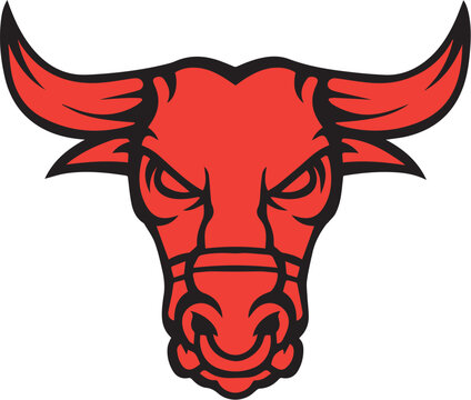 vector red bull animal illustration design
